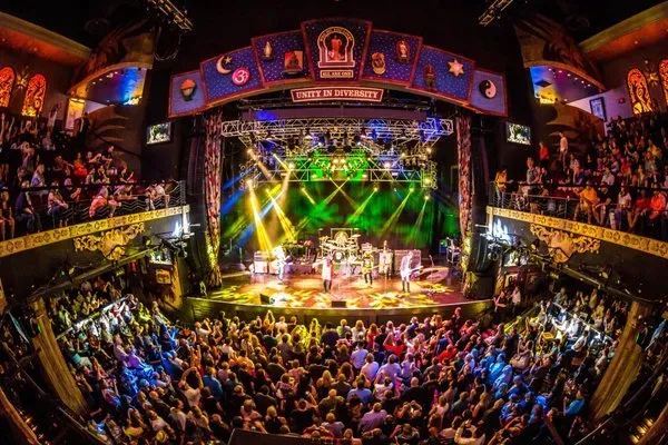 This is a picture of the stage during a concert at the House of Blues Las Vegas