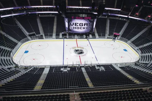 A photo of the ice arena at T-Mobile in Las Vegas