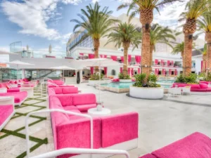 The rooftop pool at the Cromwell Hotel and Casino on the Las Vegas Strip