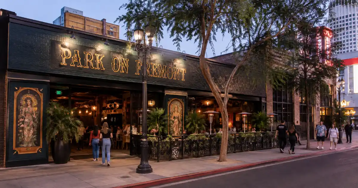 The entrance to Park on Fremont restaurant and bar along Fremont Street in Downtown Las Vegas.