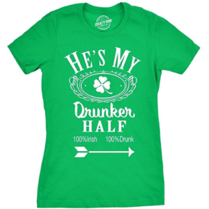 He's My Drunker Half Graphic Shamrock T Shirt