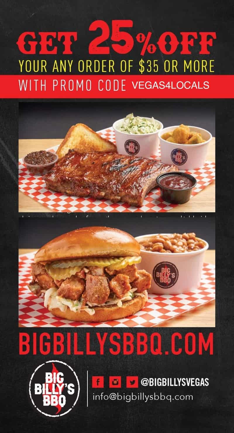 Big Billy’s BBQ 25 off Delivery or PickUp Vegas4Locals