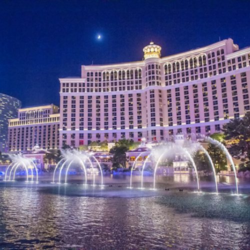 This is a photo of the Bellagio fountains water show