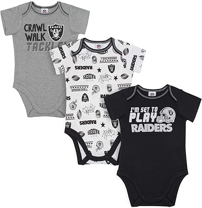 Baby 3 Pack Short Sleeve Las Vegas Raider’s Bodysuit Vegas4Locals