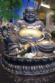 A Buddha' statute sits at the California Casino in Las Vegas waiting for gamblers to rub his belly for good luck in the casino