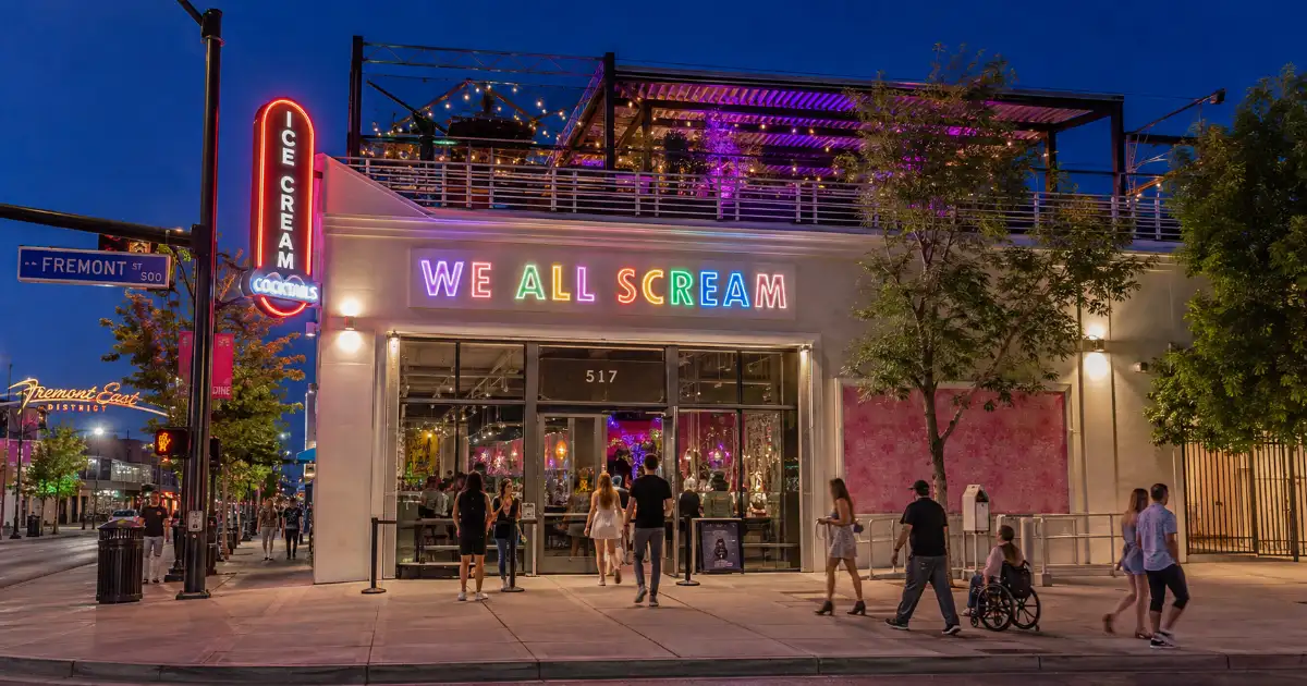 Exterior of We All Scream in Downtown Las Vegas.