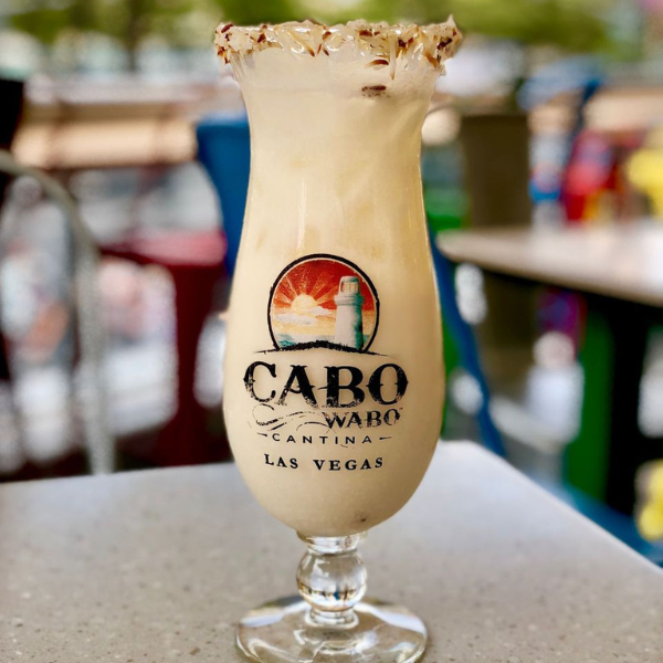 This is a picture of a toasted coconut cocktail at Cabo Wabo Cantina in Las Vegas