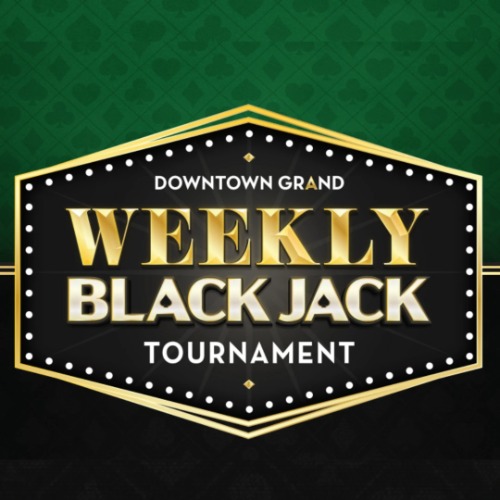 Signage for the Downtown Grand Blackjack Tournament
