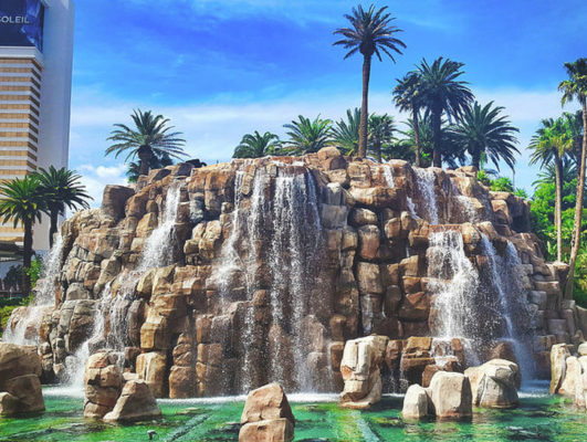 mirage volcano las vegas daytime