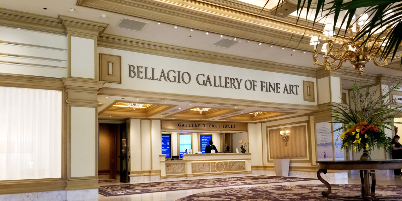 A look at the entrance to the Bellagio Gallery of Fine Art Icons of Contemporary Art