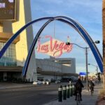 A daytime view of the Downtown Gateway Arches in Las Vegas