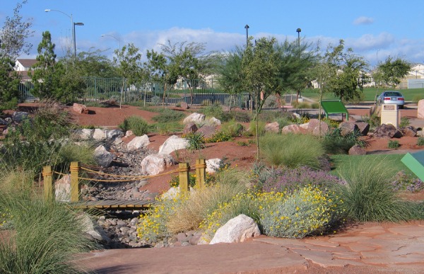 A view of the Acacia Demonstration Gardens in Henderson Nevada