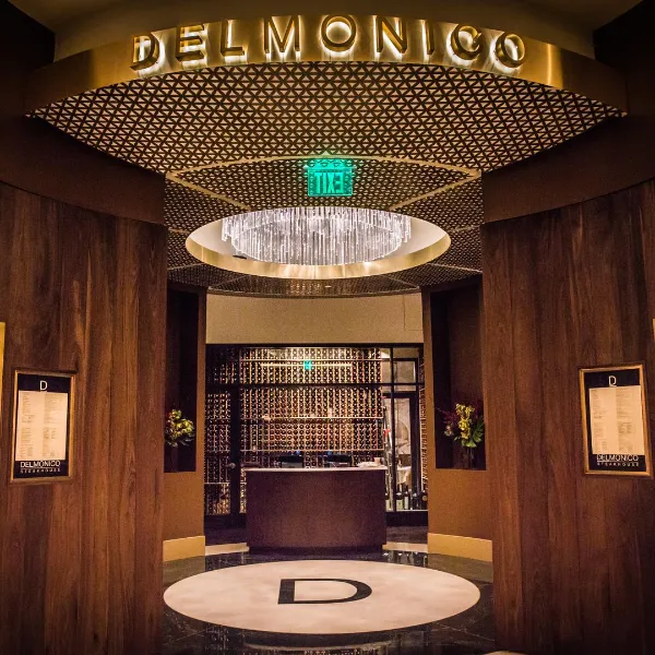 This is the entrance to Delmonico Steakhouse by Emeril Lagasse at the Venetian
