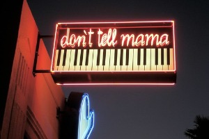 The iconic Don't Tell Mama Piano Bar sign in downtown Las Vegas