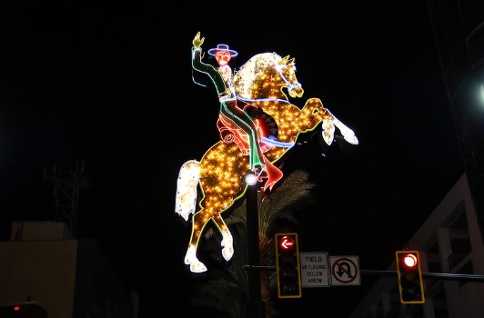 A view of the Horse and Rider Neon Sign from the Las Vegas Signs Project