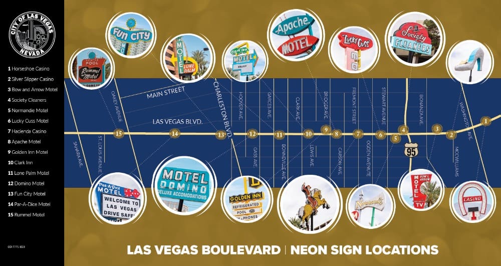 This is a Map of the locations of Neon Signs which are part of the Las Vegas Signs Project