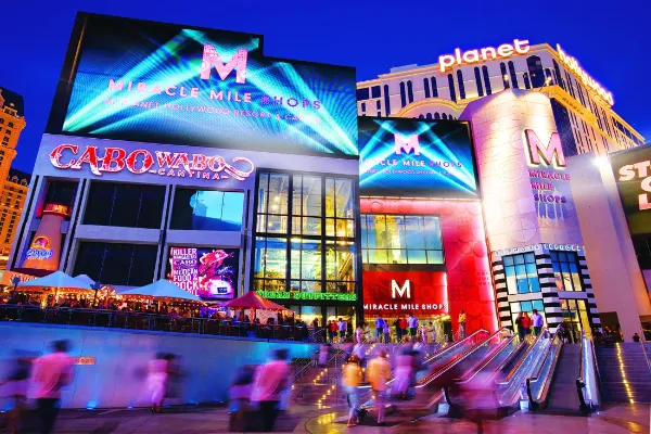 A view from outside of The Miracle Mile Shops at Planet Hollywood Las Vegas
