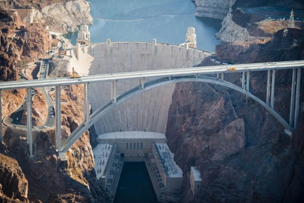 A view of the Hoover Dam Bypass Bridge