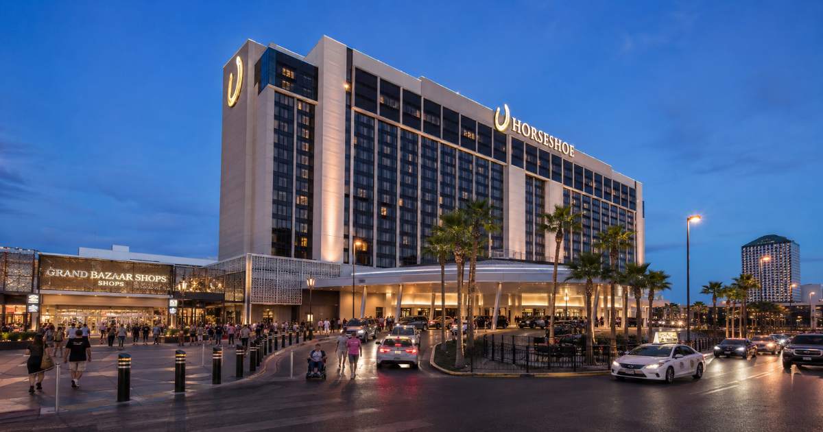 Guests arrive at Horseshoe Las Vegas Hotel & Casino on the center Las Vegas Strip.