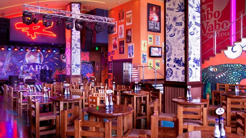 This is a photo of the Cabo Wabo Cantina Las Vegas main dinning room