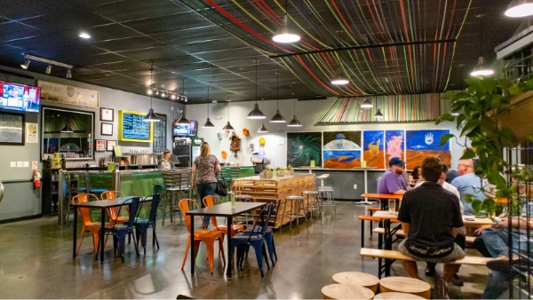 This is an image of the tap room at the CraftHaus Brewery in Las-Vegas