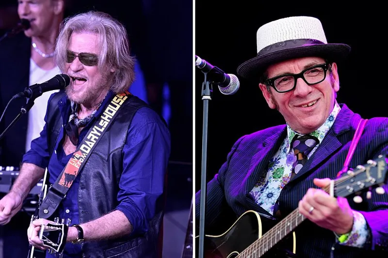 This is a photo of Daryl Hall and Elvis Costello