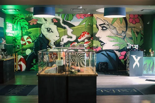 This is an image of the retail shopping area at Exhale Brands Dispensary in Las Vegas