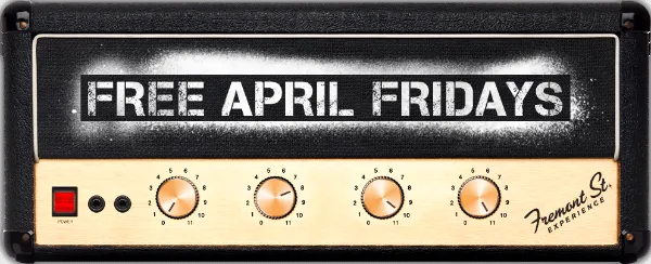 This is a picture of an old radio. It has the words "Free April Fridays" referencing the free Concerts at Fremont Street Experience