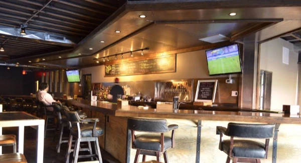 This is the bar inside the Hop Nuts Brewery in Downtown Las Vegas Arts District