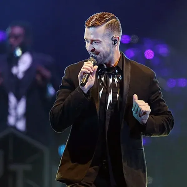 This is a picture of Justin Timberlake in concert