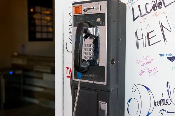 This is a picture of a payphone in one of the rooms at Suzys Cell Escape Room