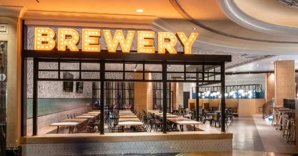 This is the exterior of the Trustworthy Brewing Company in Las Vegas