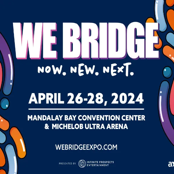This is an ad poster for the We Bridge 2024 Expo and Music Festival in Las Vegas