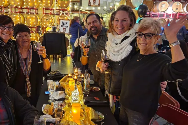 This is a photo of several people enjoying Wine Tasting at Vegas Valley Winery