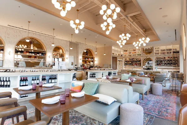 This is a photo of the dining room at Wineaux Wine Bar and Market