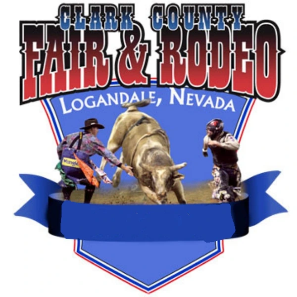 this is a sign for the clark county fair and rodeo in logandale nevada