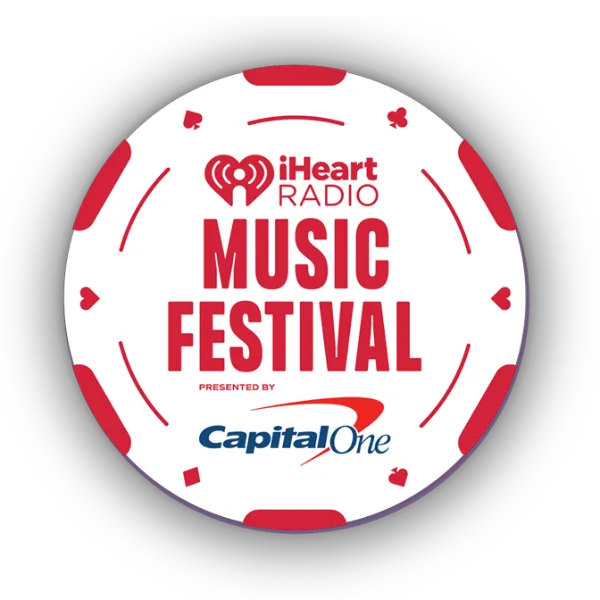 This is an image of the iHeart Radio Music Festival Las Vegas 2024 poker chip LOGO