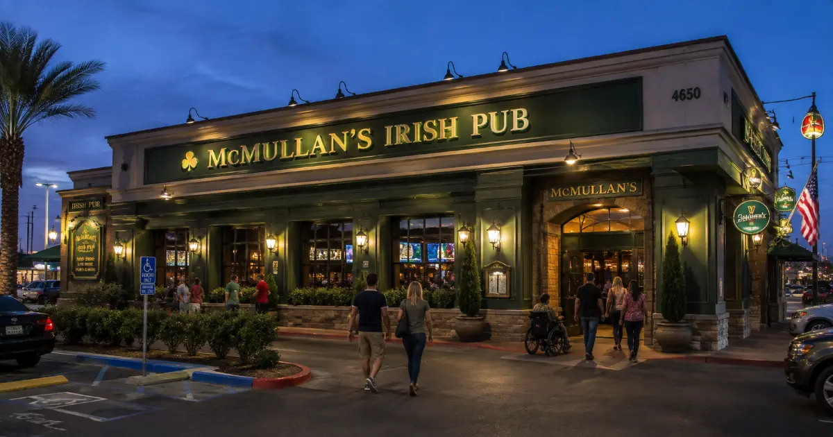 Guests arrive at McMullan’s Irish Pub on West Tropicana Avenue in Las Vegas.