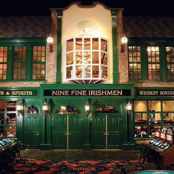 This is a picture of the front entrance to Nine Fine Irishmen at New York New York hotel in Las Vegas