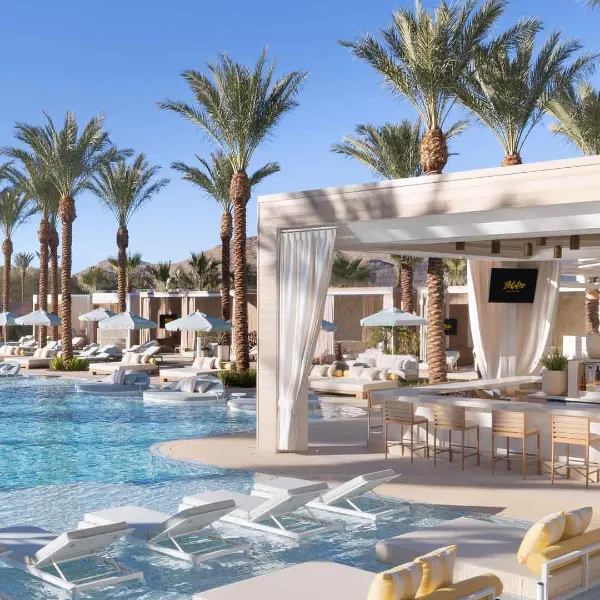 This is the Bel Aire Backyard swimming pool and lounge at Durango Resort Las Vegas