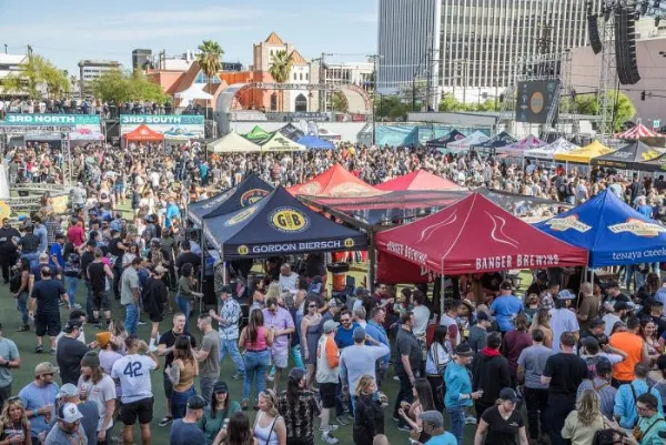 An image of a crowd of people enjoying the Great Vegas Festival of Beer