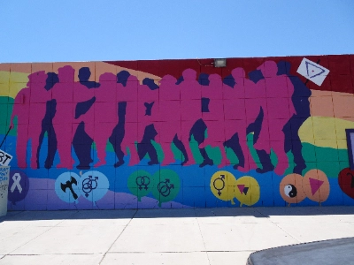 This is the Our Community Mural in downtown Las Vegas