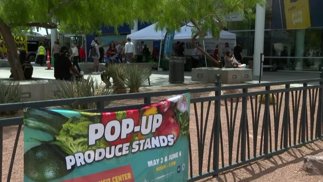 This is a Pop-Up Produce Stand at the Bonneville Transit Center in Las Vegas