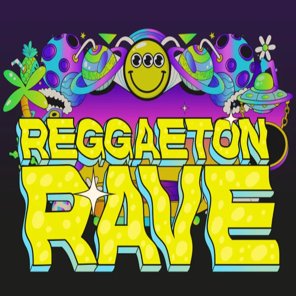 This is an event poster for the Reggaeton Rave at AREA15 in Las Vegas
