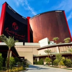 An exterior view of Resorts World in Las Vegas
