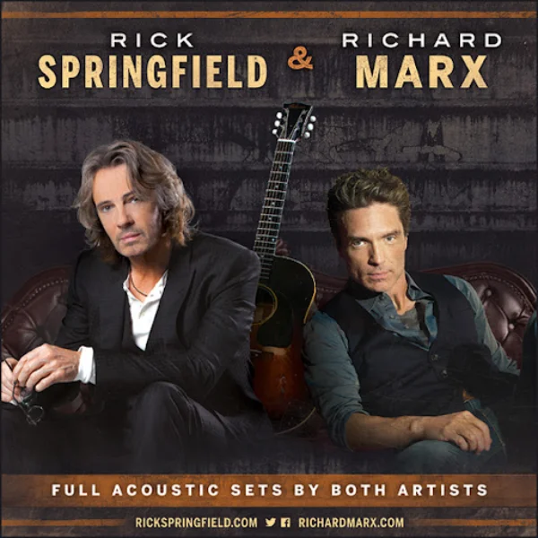 This is a concert poster for Rick Springfield and Richard Marx
