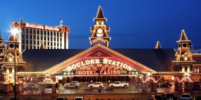 This is the outside of Boulder Station Hotel and Casino on Boulder Highway