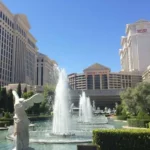 These are the water fountains in front of Caesars Palace Las Vegas They were installed in 1962