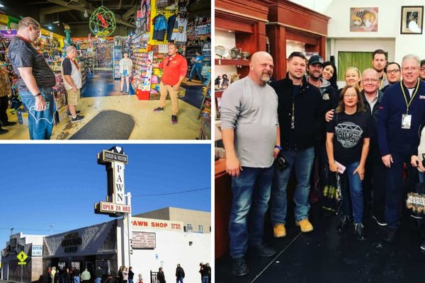 Pawn Stars Las Vegas VIP Tour Discount Tickets - The crew and cast from Pawn Stars pose for a group photo at the Gold and Silver Pawn Shop.
