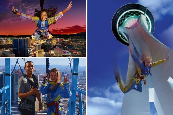 Skyjump Las Vegas Discount Tickets - Fearless flyers jump off of the rooftop of the Stratosphere!